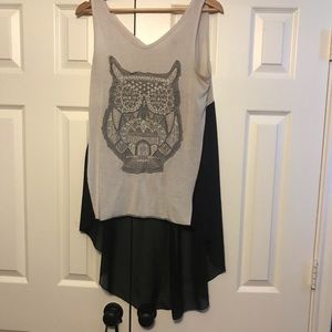 **Owl high low shirt**